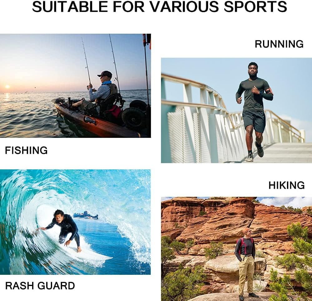 Men'S Sun Shirts UPF 50+ Protection Hoodie Rash Guard Shirt SPF UV Shirt Long Sleeve Fishing Outdoor Lightweight