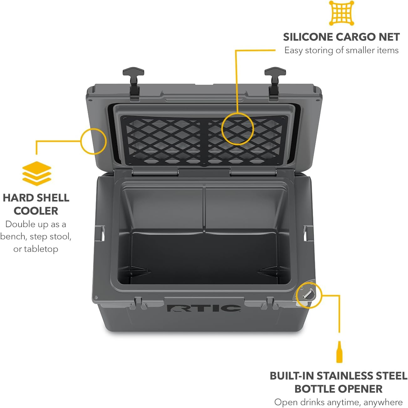 Ultra-Tough Cooler Hard Insulated Portable Ice Chest Box for Beach, Drink, Beverage, Camping, Picnic, Fishing, Boat, Barbecue