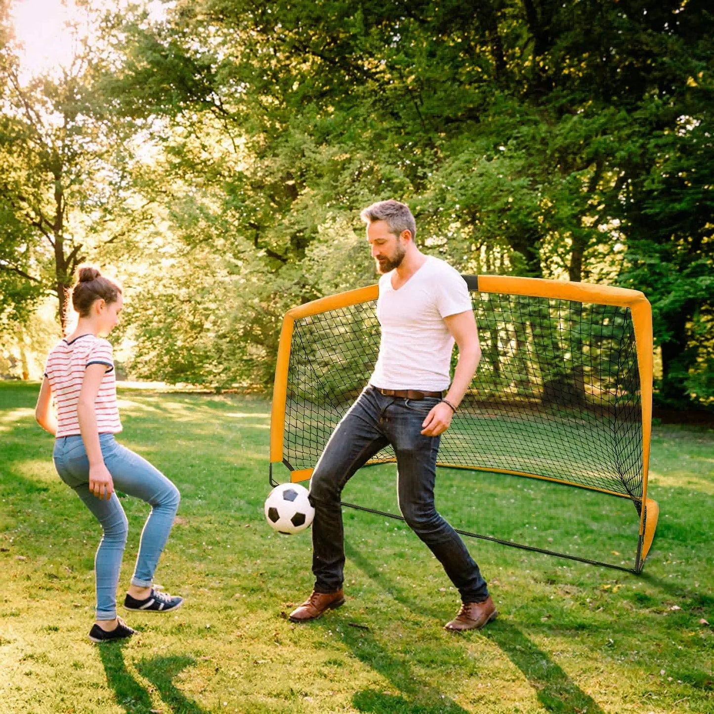 Soccer Goal 6X4 Portable Soccer Net with Carry Bag for Games and Training for Kids and Teens,Orange