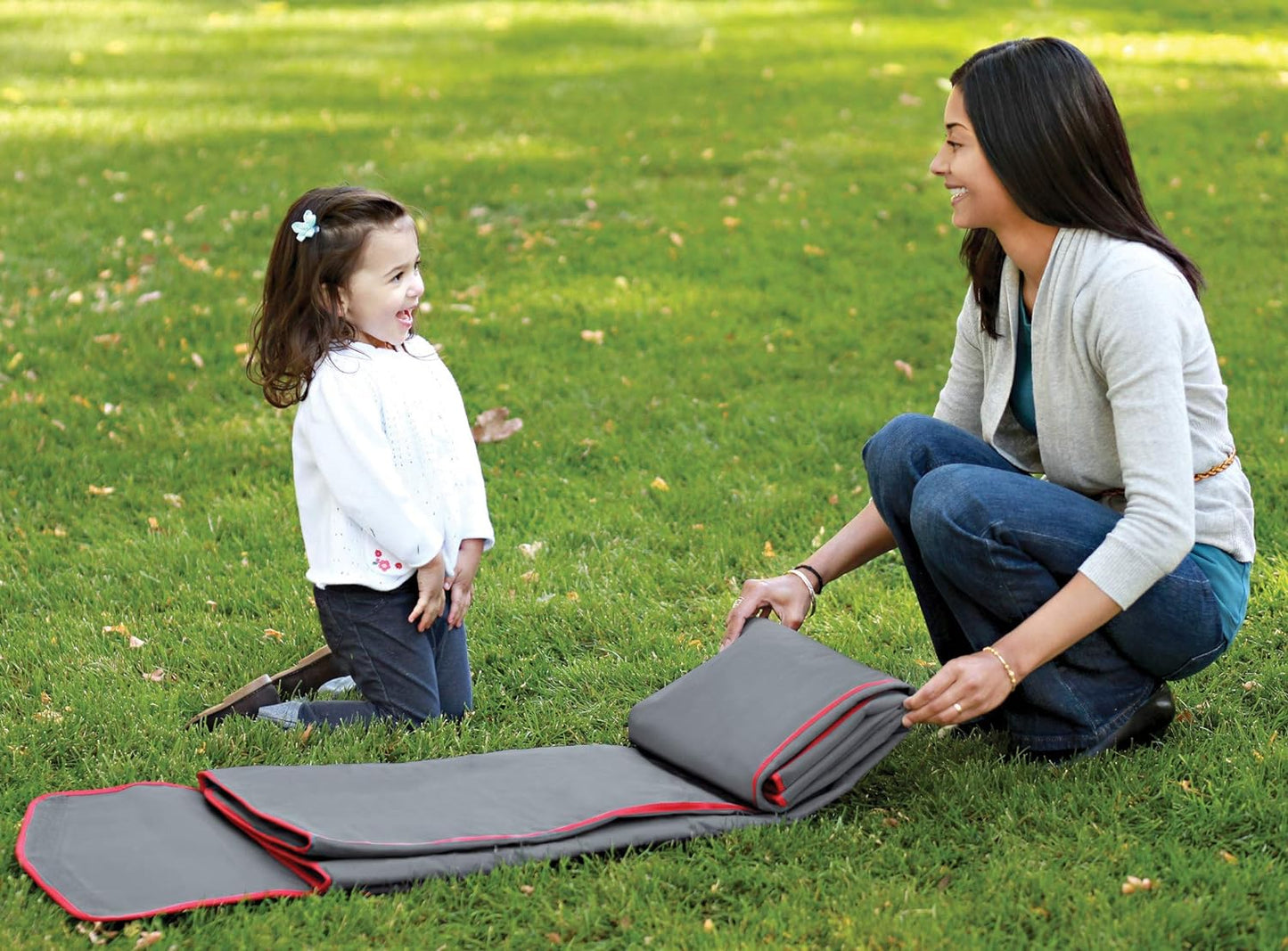 Outdoor Toddler Blanket - Water-Resistant Outdoor Blanket with Adjustable Bag Strap - Stone Arbor - 58" X 84"