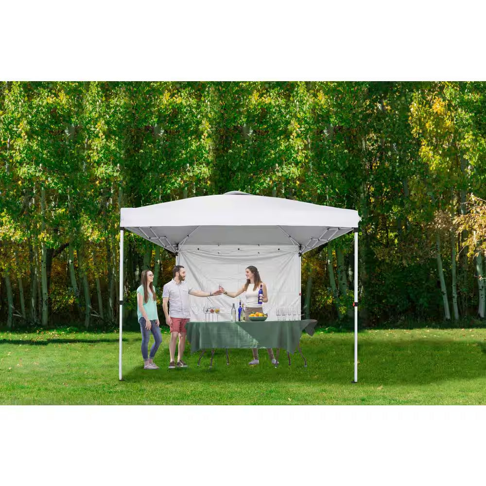 10 Ft. X 10 Ft. Commercial Instant Canopy-Pop up Tent with Wall Panel White