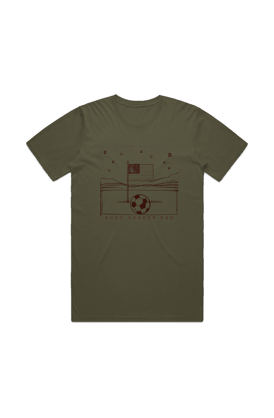 Shop Soccer Dad - American Flag - MENS STAPLE FADED TEE (dark)