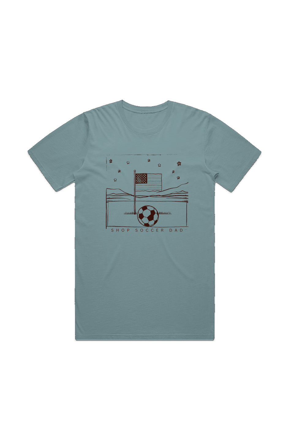 Shop Soccer Dad - American Flag - MENS STAPLE FADED TEE (light)