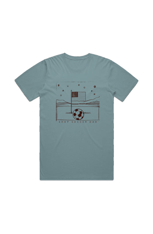 Shop Soccer Dad - American Flag - MENS STAPLE FADED TEE (light)