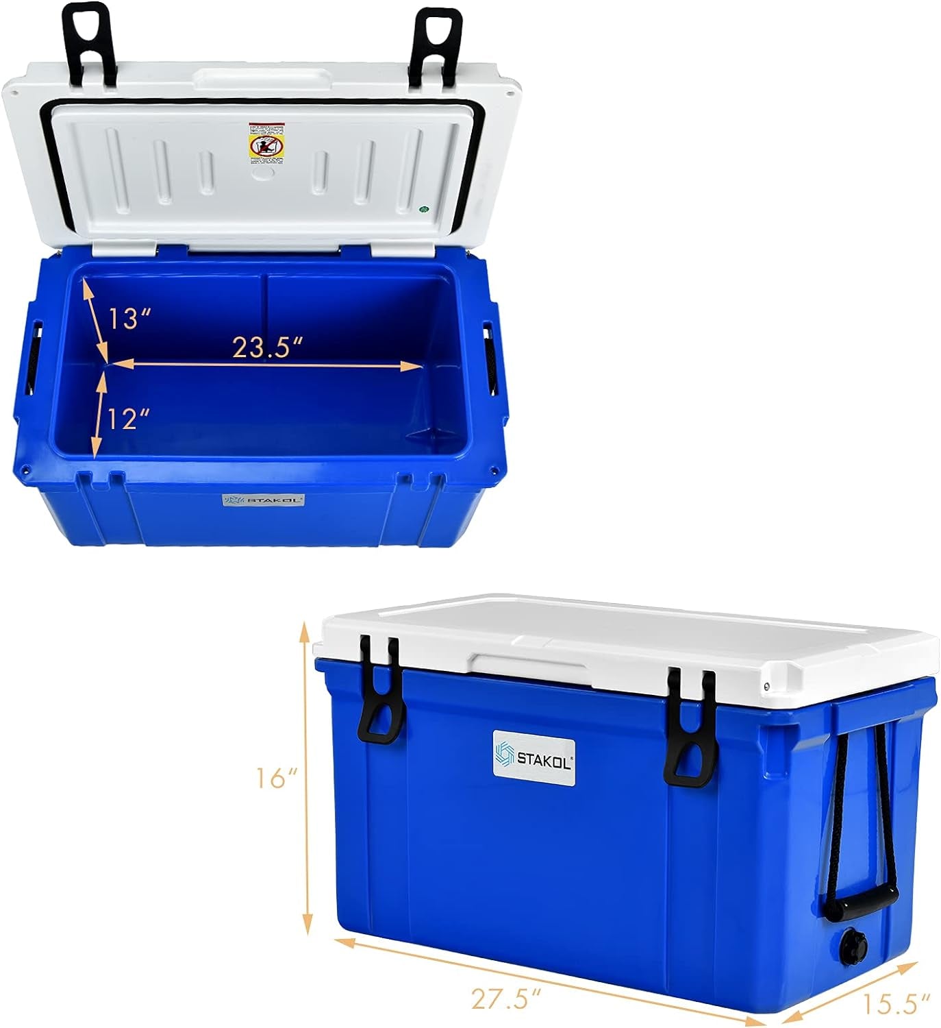 26/58/79 Quart Cooler, Ice Chest with 4-Day Ice Retention, Anti-Leak Latch, Heavy Duty Hard Cooler, Rotomolded Cooler Camping Cooler for Outdoor Activities, Bbqs, Beach