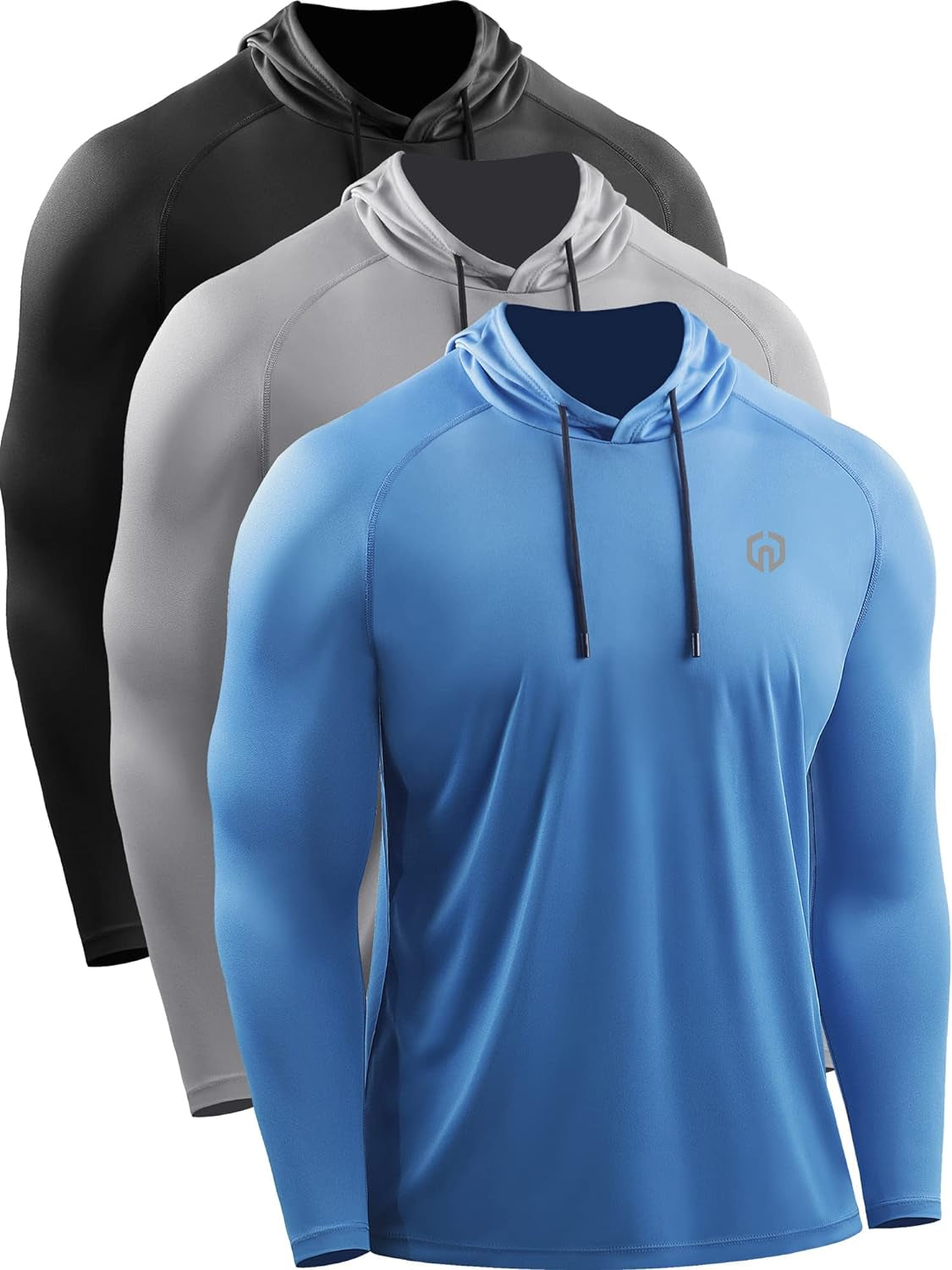 Men'S Running Shirt Long Sleeve Workout Shirts with Hoods