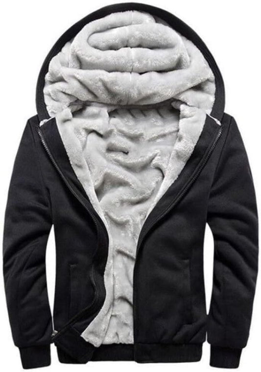 Hoodies for Men Full Zip up Winter Sweatshirt Fleece Sherpa Lined Warm Coats