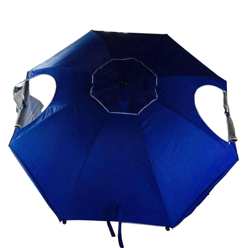 2.4M Large Beach Umbrella Tent Folding Waterproof Sun Protection Outdoor Camping Fishing Umbrella Beach Awning Parasol Rainproof