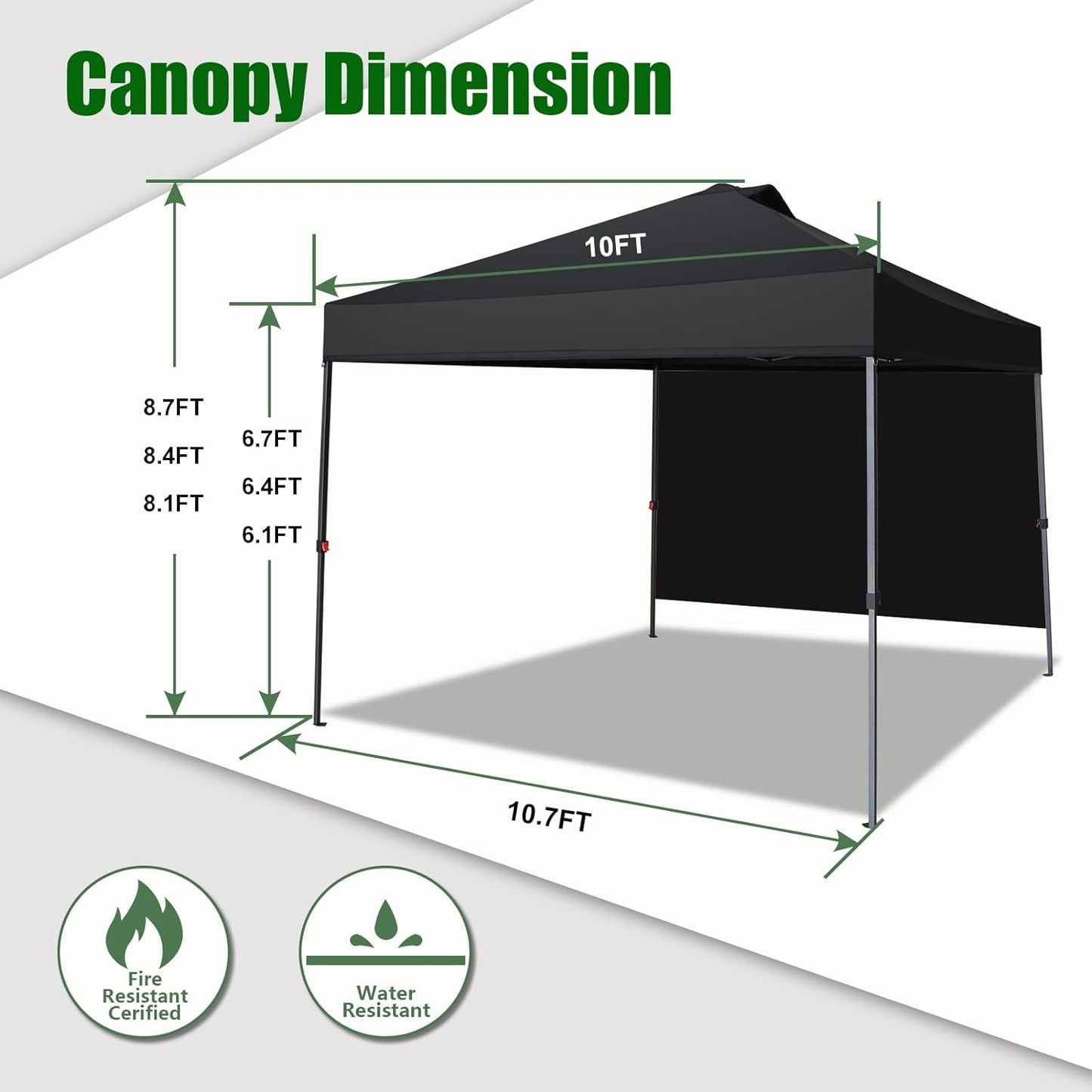 USA NOMATTER One-Person Open&Close 10X10Ft Pop up Canopy Tent,Portable Shelter Pop up Canopy for Outdoor Events with 1 Sidewall,Instant Canopies,Temporary Sunshade,Bonus 4 Sand Bags(Blue)