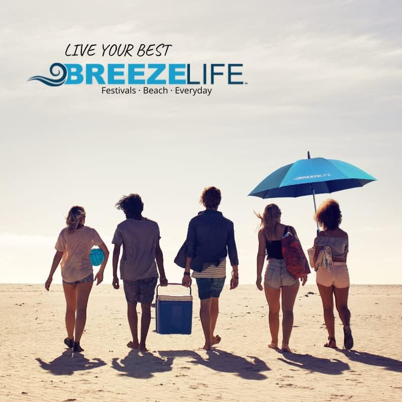 Mister Breeze, Sun Umbrella with Fan and Mister, Umbrella Mister with Built-In Fan, for Festivals, Beach and More, Blocks Harmful Sun Rays, Mist Bottle Included, Gen1 & Gen2