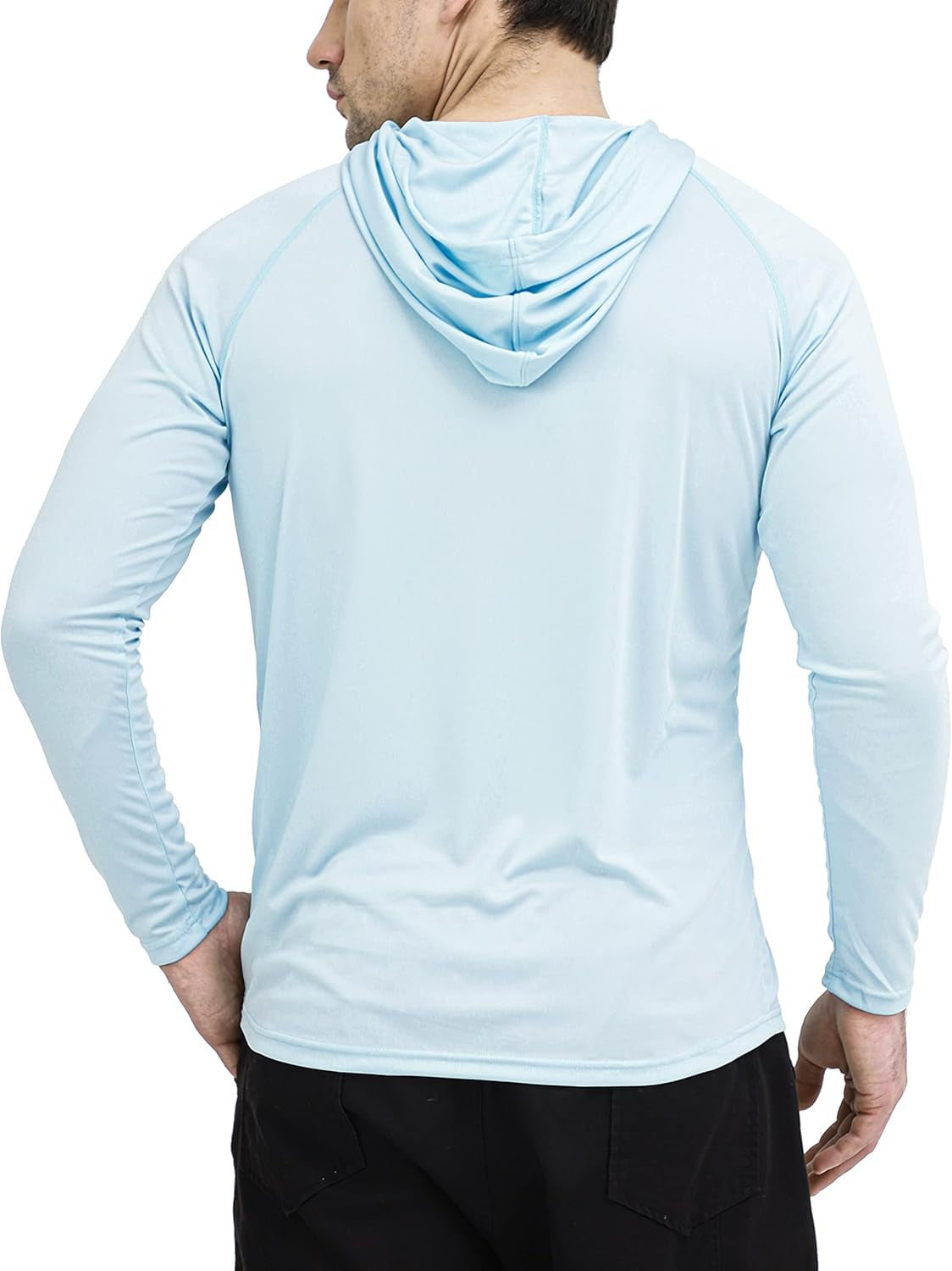 Men'S UPF 50+ Sun Protection Hoodie Outdoor Long Sleeve T-Shirt for Running, Fishing, Hiking